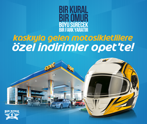 Motosiklet sürücülerine OPET’ten ‘kask” indirimi